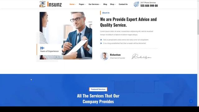 Insunz - Insurance Agency WordPress Theme Car Insurance business смотреть онлайн