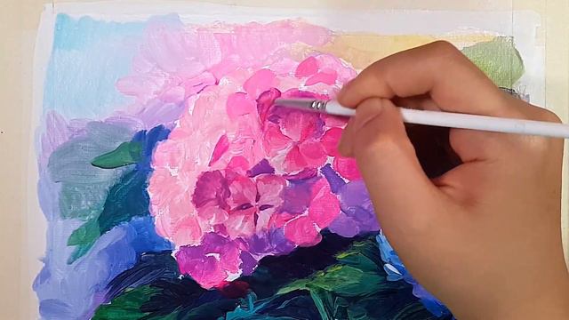 Painting Hydrangea flowers / Acrylic painting /아크릴화 / #149 смотреть онлайн