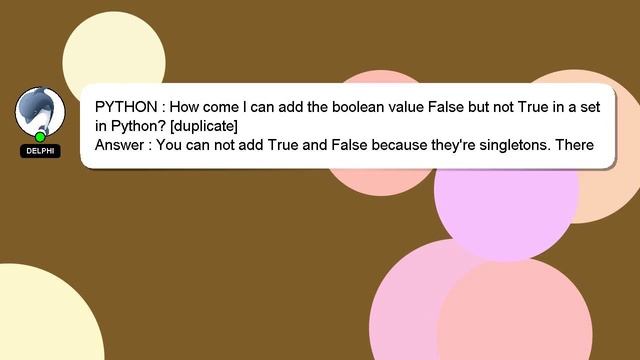 PYTHON : How come I can add the boolean value False but not True in a set in Python? смотреть онлайн