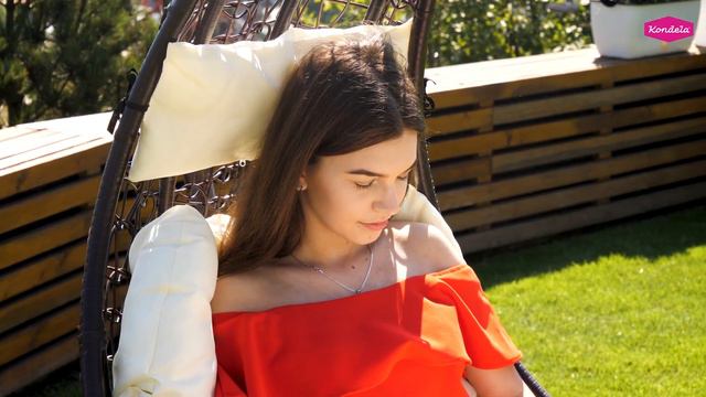 Závesné kreslo, hnedá/krémová, KALEA 2 NEW смотреть онлайн