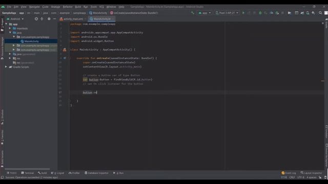 Display message on button clicked using Toast in Kotlin | Android Studio | смотреть онлайн