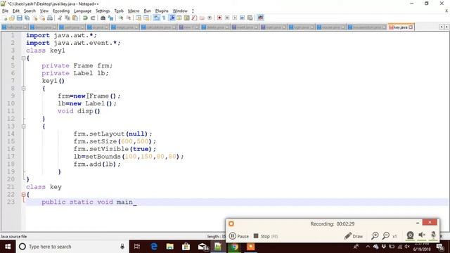 How to use KeyListener in java | programming finger смотреть онлайн