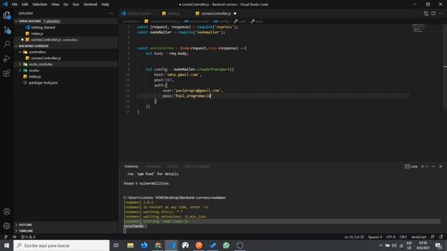 como enviar correos desde angular con nodejs y express -- BackEnd смотреть онлайн