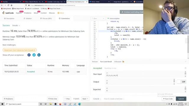 209. Minimum Size Subarray Sum, C++, Leetcode Questions смотреть онлайн