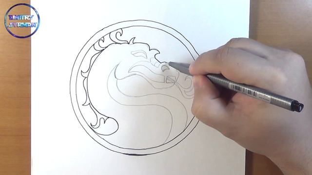 How to draw MORTAL KOMBAT Logo, Как нарисовать логотип Мортал Комбат смотреть онлайн