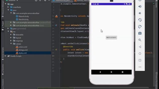 How To Remove Action Bar Android Studio | Hide Toolbar Android | Android Tutorial смотреть онлайн