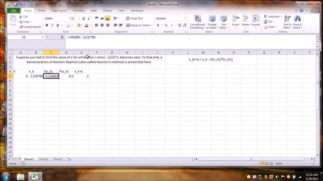 Newton Method using MS Excel смотреть онлайн