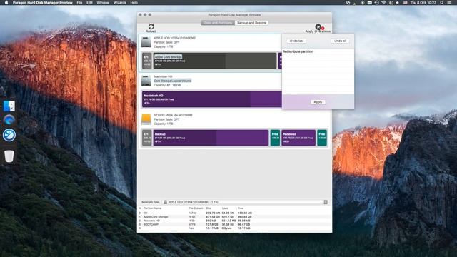 Free Space Redistribution Among Mac Partitions