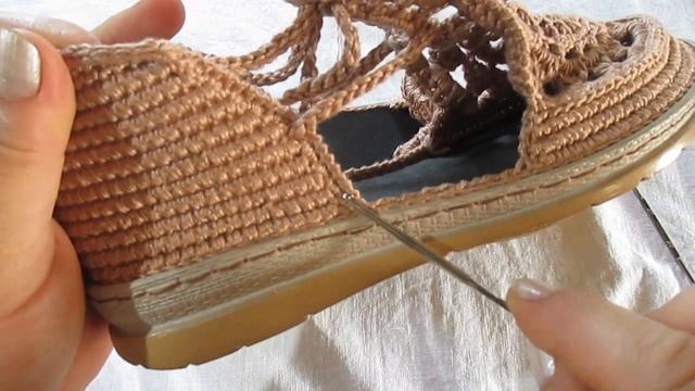 летние босоножки с ажурным мотивом вязаные крючком