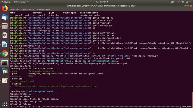 Deploy simple CRUD website using PostgreSQL and Python-Flask on SAP Cloud Platform смотреть онлайн