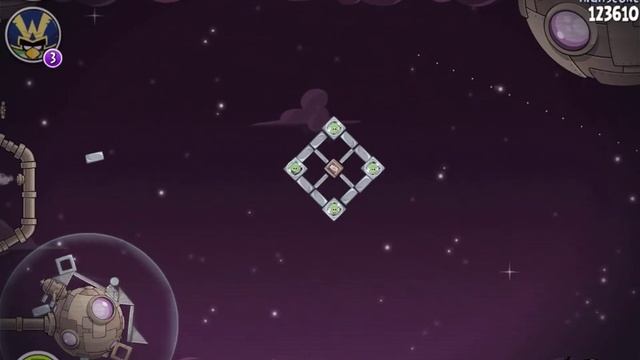 Angry Birds Space Brass Hogs Level M9-7 Mirror World 3 Star Walkthrough смотреть онлайн
