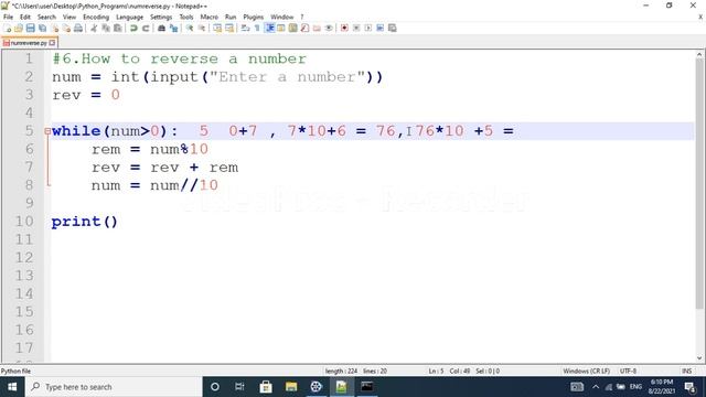 Program to reverse a number in python |Python Interview questions|python for beginners смотреть онлайн
