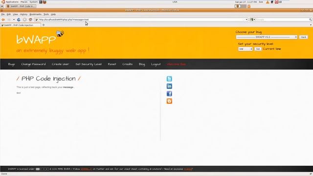 10 - bWAPP Tutorials - PHP Code Injection смотреть онлайн