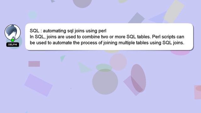 SQL : automating sql joins using perl смотреть онлайн