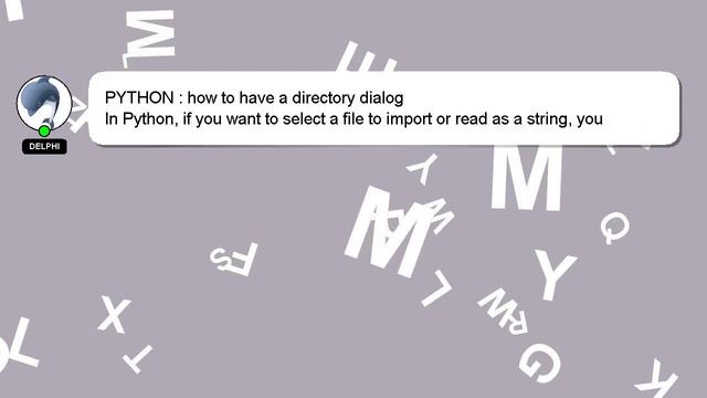 PYTHON : how to have a directory dialog смотреть онлайн