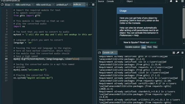 How to make text to speech(voice) converter with PYTHON! in Hindi. смотреть онлайн