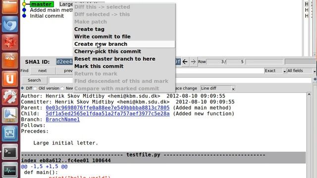 Create a few branches in a git repository смотреть онлайн