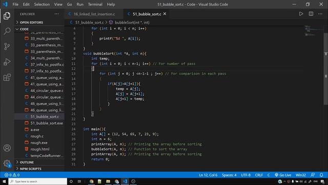 Bubble Sort Program in C смотреть онлайн