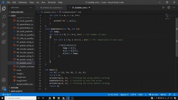 Bubble Sort Program in C