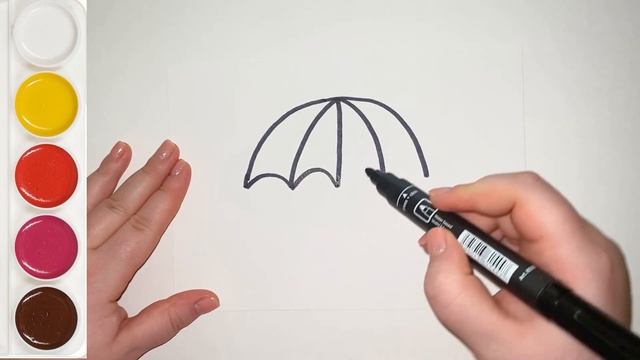 Как нарисовать зонтик - рисование для детей. Простой рисунок для детей. смотреть онлайн