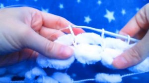 Плед из помпонной пряжи