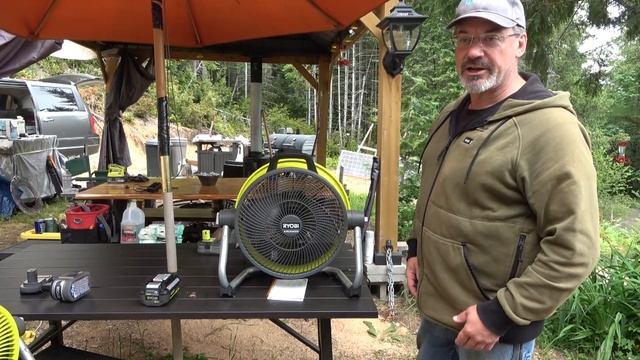 Ryobi 40V 14 in. Cordless Hybrid WHISPER SERIES Air Cannon Fan RY40HF02B смотреть онлайн