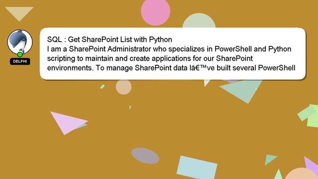 SQL : Get SharePoint List with Python смотреть онлайн