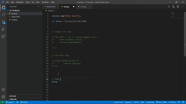 Javascript foreach map and filter loop for array handling . Loops tutorial hindi/urdu смотреть онлайн