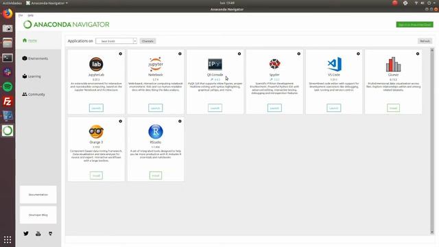 Demostración de la interfaz de Anaconda para Python y R en Ubuntu смотреть онлайн