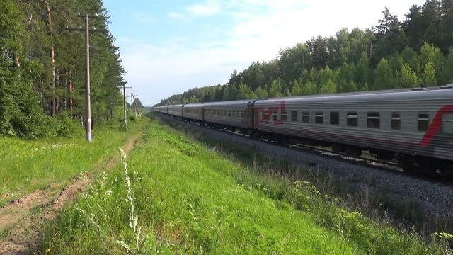 Тепловоз ТЭП70БС-291 с поездом № 353 Пермь - Адлер смотреть онлайн