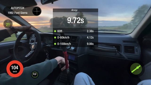 Ford Sierra 2.0i (DOHC) SWAP MT RWD 1992. 0-100 acceleration. смотреть онлайн