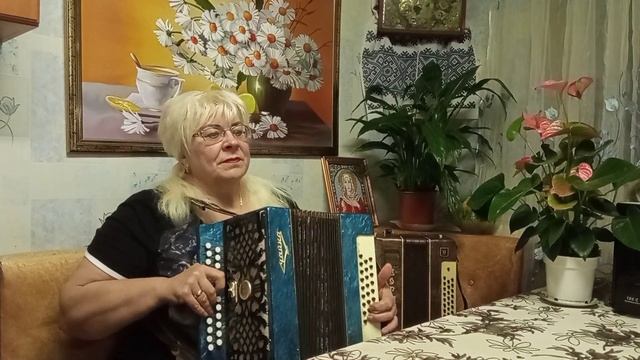 Хорошая песня-Зажглась заря вечерняя-Галина гармонист(самоучка)