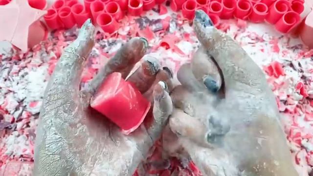 Crushing soap curls and boxes with starch ? Carving soap cubes ? ASMR Video relaxing sounds ! смотреть онлайн