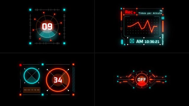 32 Futuristic Cyberpunk HUD Elements - After Effects Template смотреть онлайн