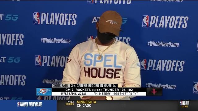 Chris Paul Postgame Interview - Game 7 | Thunder vs Rockets | September 2, 2020 NBA Playoffs смотреть онлайн