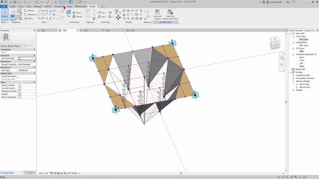 D Hexagonal Canopy Revit Adaptive Component Canopy Rig Intro смотреть онлайн