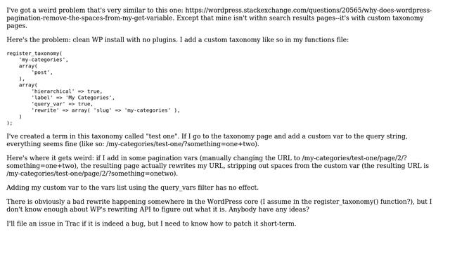 Wordpress: Pagination on Custom Tax Pages Removes Spaces from Query Vars смотреть онлайн