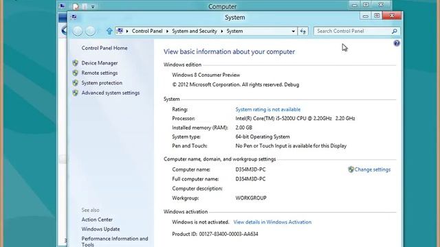 Windows 8 Consumer Preview 8250 на Virtualbox смотреть онлайн