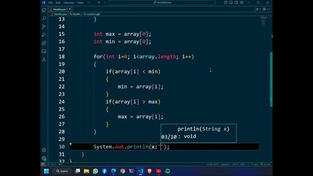 Find Maximum & Minimum in Java || Find Largest and Smallest Number in Array || смотреть онлайн