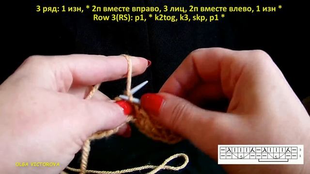 Рельефные дорожки с иммитацией косичек Вязание спицами Видеоурок 272 смотреть онлайн