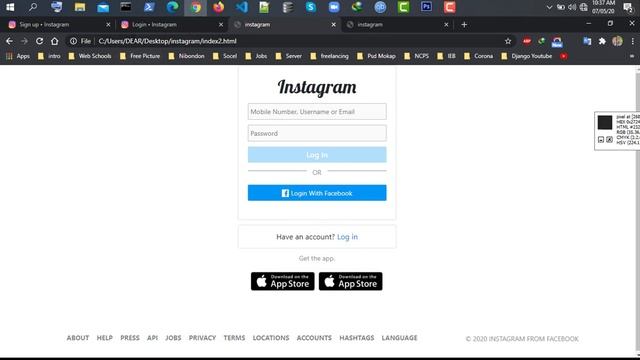 Instagram Login Page Design part - 2 || With HTML, CSS, Bootstrap 5 || Bangla Tutorial 2020 смотреть онлайн