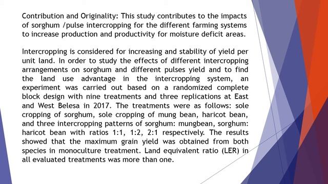 Effect of SorghumPulses Intercropping on the Productivity of Farmlands in the Moisture Deficit Area смотреть онлайн