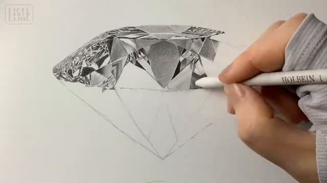 Drawing 3D Diamond? pencil sketch 鉛筆画 смотреть онлайн