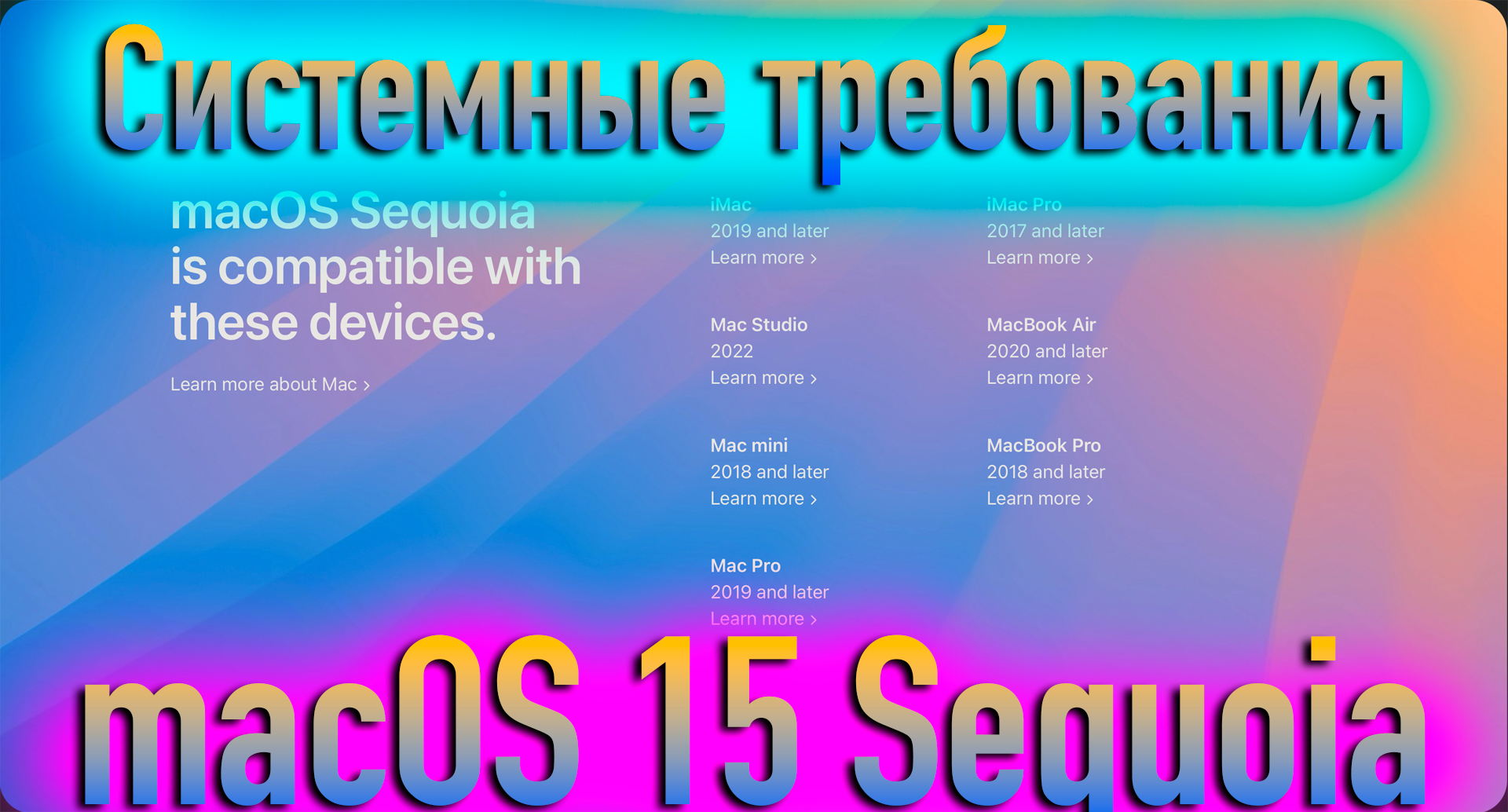 СИСТЕМНЫЕ ТРЕБОВАНИЯ MACOS 15 SEQUOIA! HACKINTOSH - ALEXEY BORONENKOV | 4K! смотреть онлайн