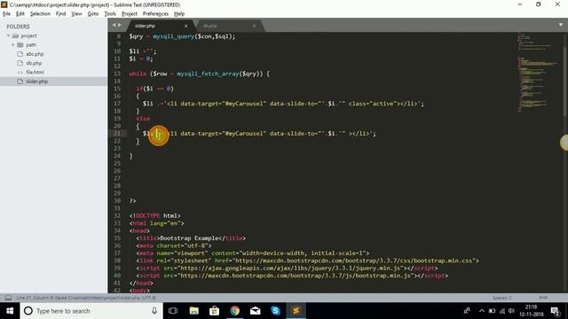 bootstrap dynamic carousel slider with php смотреть онлайн