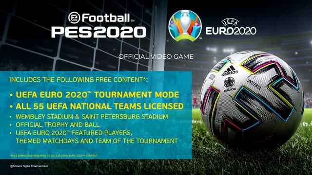 АНОНС DLC c UEFA EURO 2020 для eFootball PES 2020 смотреть онлайн