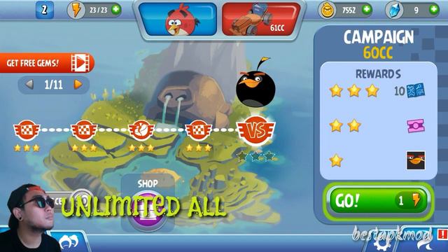 Angry bird Go v 2.8.2 mod apk unlimited gems unlimited all смотреть онлайн