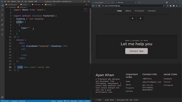 #07 Complete React Portfolio Website Project | Footer смотреть онлайн