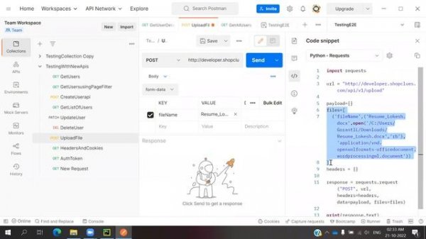 Python & Rest API Part 7: How to  Upload File or image using python