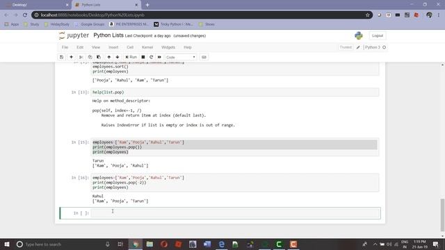 List-III(Difference between pop(),remove() and del) смотреть онлайн